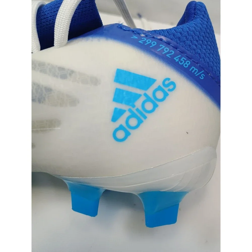 adidas X Speedflow.2 White Blue Soccer Cleats Plastic Lace Up Low Top
